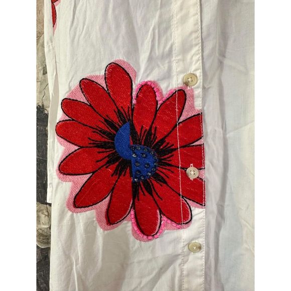 New Anthropologie X Maeve Embroidered Floral Blouse Size Xs/S - Picture 12 of 13